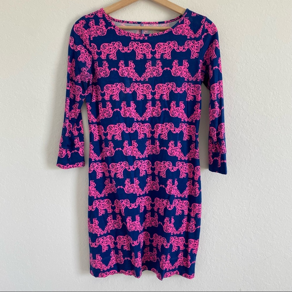Lilly Pulitzer elephant long sleeve dress